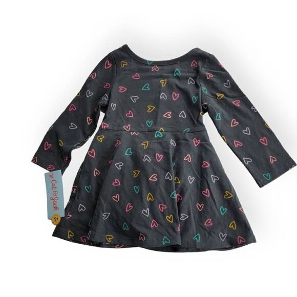 Cat & Jack Gray Heart Dress 12M - Picture 1 of 3
